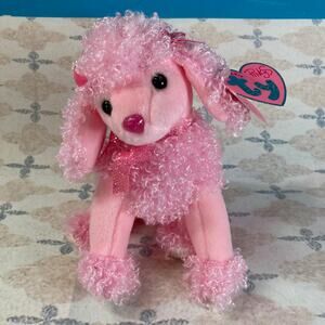Y2K Ty Beanie Babies Pinky Poo Pink Poodle Plush w/Tags (2005) EUC